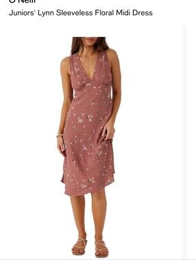 NWOT. O'Neill Dusty Rose Floral V-Neck Maxi Dress